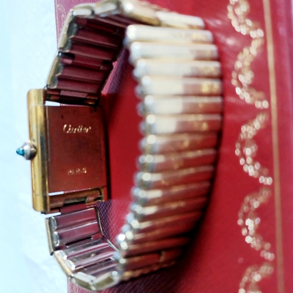 *SOLD* Ladies Cartier Gold-Tone Watch With 8 Garnet Panels VERY Old - Picture 14 of 14